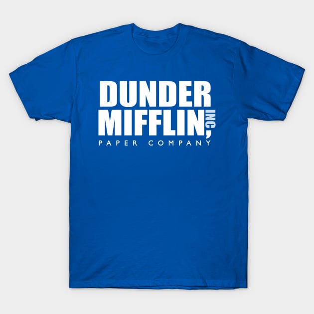 Dunder Miffin Paper Company Blue T-Shirt by chjannet